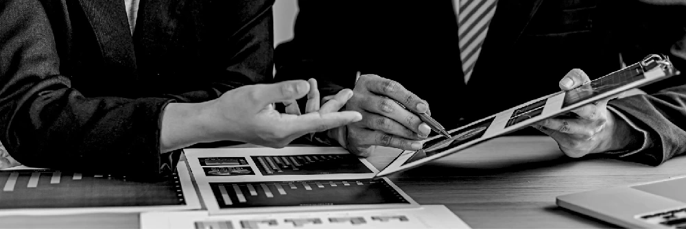 Business plans on a table